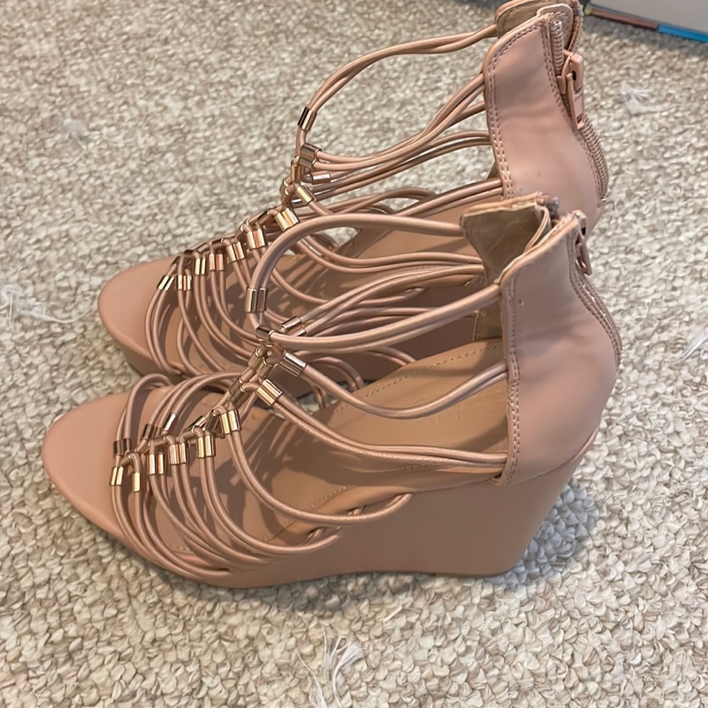 Charlotte Russe Heeled Wedges Blush Pink